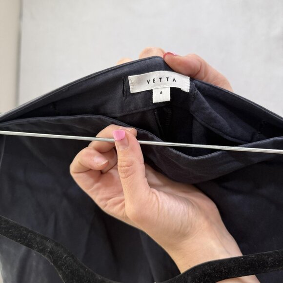 VETTA Pants Womens 6 Black Wide Leg Cropped Culotte Tencel Made in USA Side Zip - Picture 10 of 10